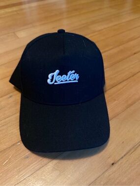Black Embroidered Jeeter Baseball Cap
